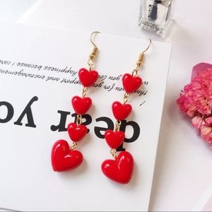 Korean Style Lovely Heart Pendant Long Tassel Earr